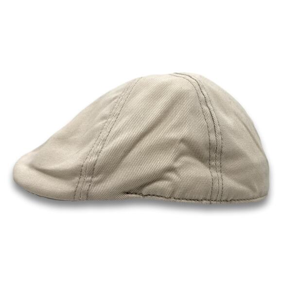 Beige Newsboy Flat Cap 100% Cotton Ivy Golf Cabbie Chauffeur Driver Bakers Hat - Picture 2 of 9